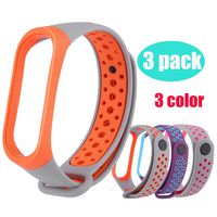 MIMEI 3 Pack Replacement Band for Xiaomi Mi Band 4/3, Breathable Sport Silicone Wristbands Bracelet for Woman Men Ventilate Sport Soft Wristband Wrist Strap