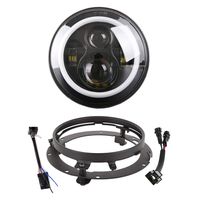 7 Inch LED Headlight DOT DRL Light Halo Bulb Kit for Touring Street Glide Road King Ultra Classic Electra Glide FatBoy Tri Cvo Heritage Softail Slim Deluxe Switchback Black