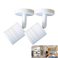 DLLT 5W Mini LED Wall Mount Spotlight, Picture Accent Lights, Angle Adjustable Display Ceiling Light for Background Wall, Art work, Jewellery Showcase, 4000K, Not Battery Powered (2 Packs White)