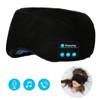 Sleeping Eye Mask Sleep Headphones,Lavince Travel Sleeping Headphones 5.0 Bluetooth Eye Mask Handsfree Music Sleep Eye Shades Headset Built-in Speakers Microphone Washable Black