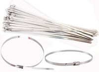 Mini Skater Stainless Steel Zip Ties Heavy Duty Tools with Rolling Ball Metal Exhaust Wrap Coated Strength Durability Multipurpose Self Locking Metal Cable Wrapping Tie Wire (11.8''- 50 pcs)