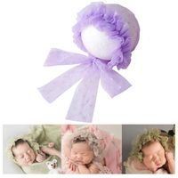 Zeroest Baby Photography Props Lace Hat Photo Shoot Outfits Newborn Girl Costume Infant Luxurious Hats (Purple)