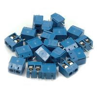 Hxchen 5mm Pitch 2 Pin KF301-2P Screw PCB Wire Terminal Block Connector Blue - (20 Pcs)