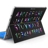 igsticker Ultra Thin Premium Protective Back Stickers Skins Universal Tablet Decal Cover for Microsoft Surface Pro7 / Pro2017 / Pro6 000026 Alphabet Colorful Black