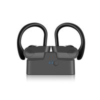 True Wireless Earbuds Bluetooth 5.0 Headphones CRSCN Sweatproof Sport Earphones with Earhook Charging Case Built-in Mic in-ear Earbuds 35H Playtime HD Stereo Sound Noise Cancelling Headset for Running