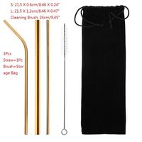 1 4 6 8Pcs Reusable Drinking Straw 304 Stainless Steel Metal Straw with 1 2 3 Cleaner Brush for Home Party Barware