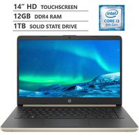 2019 Newest HP 14" HD SVA BrightView Micro-Edge WLED-Backlit Touchscreen Laptop, Intel Core i3-8145U Processor up to 3.90GHz, 12GB RAM, 1TB M.2 SSD, HDMI, Wi-Fi, Bluetooth 4.2, Windows 10, Pale Gold