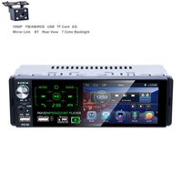 LSLYA Car Radio 1 DIN MP5 Player Touch Screen 4.1 Inch Car Stereo Bluetooth Handsfree HD Rear View Support FM/AM/RDS Tuner and AUX in/TF Card/USB Remote Control