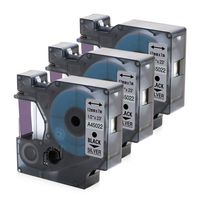 Replace Dymo 45022 D1 Label Tape 1/2-Inch x 23 Feet,Compatible with Dymo Label Printers LM160 PnP 220P 360D 450 210D, Black on Silver, 3-Pack