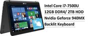 2017 ASUS 15.6 2-in-1 Touchscreen FHD (1920 x 1080) Laptop PC, 7th Gen Intel Core i7-7500 2.7GHz, 12GB DDR4 RAM, 2TB HDD, Bluetooth, NVIDIA 940MX Graphics, Backlit Keyboard, Windows 10