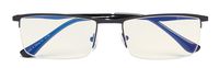 UV Protection,Anti Blue Rays,Reduce Eyestrain,Half-rim Computer Reading Glasses(Black) without Strength