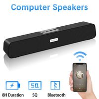 Computer Speakers, Bluetooth Speakers Computer Sound Bar, USB Powered Multifunctional Home Theater Desktop Soundbar Speaker with 10W Dual-Driver Stereo Sound, Rich Bass, 3 ft Bluetooth Range