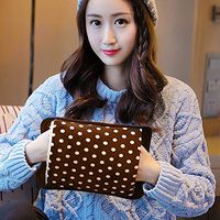 New Electric hot Water Bottle New Electric hot Water Bottle Charging Hand Warmers Warm Treasure Electric Heating Treasure Plush Double Big Wave Point Direct Sales, Big Wave Point Sandalwood Brown