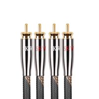 SKW Audiophiles RCA Cable 2RCA Male to 2RCA Male HiFi System with Diameter 7mm(1.64ft/0.5M,Black,Nylon)