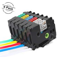 Colorty Compatible with Brother Ptouch Label Tape TZe-131 TZe-231 TZe-431 TZe-531 TZe-631 TZe-731 12mm 0.47 Inch Standard Laminated TZ Tape for P touch PTD210 PTH110 PT-1890C PTD200 PT-P700, 6-Pack