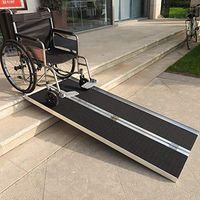 Goujxcy 6 Ft Portable Wheelchair Ramp, Home Corridor Aluminum Alloy Folding Ramp, Multi-fold Wheelchair Scooter Mobility Ramp with Carry Handle, Black