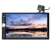 7'' Stereo Touch Screen Double Din Radio with Bluetooth FM Radio MP3 MP5/TF/USB/AUX,Remote Control,Rear View Camera