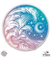 GT Graphics Wave Colorful - 12" Vinyl Sticker Waterproof Decal