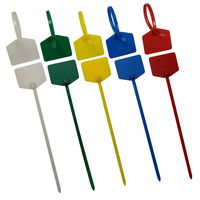 Naviurway Nylon Wire Tags 5 Colors Assorted Write on Ethernet Wire Zip Ties Self Locking Electrical Cable Label Strap Power Cord Marker 50Pack