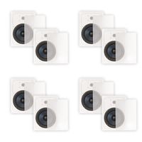 Blue Octave Home BDW82-4PR in Wall 8" Speakers 2 Way Home Theater Surround Sound 4 Pair Pack
