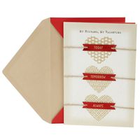 Hallmark Valentine's Day Card for Husband (Three Gold Hearts)
