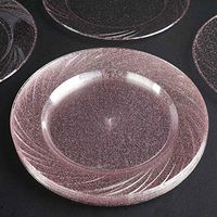 Efavormart 24 Pack 9" Shiny Blush Rose Gold Dust Round Disposable Partytown Plastic Plates