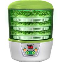 Bean sprouts machine Yogurt Machine Rice Wine Machine, Home Automatic Intelligent Multi-Function Germination Bean Machine Large Capacity Four Seasons Universal, Three-Layer Green