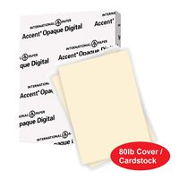 Accent Opaque Cream Colored Cardstock Paper, 80lb Cover, 216 gsm, 8.5 x 11 card stock, 1 Ream / 250 Sheets, Heavy Cardstock with Super Smooth Finish (121978R)