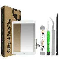 iPad 5 Screen Replacement Glass Touch Digitizer Premium Repair Kit with Tools by RepairPartsPlus (White)