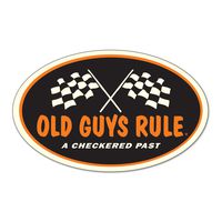 OLD GUYS RULE Sticker for Men | Checkered Past | Cool Wall Decal for Car, Laptop | 5 in | Funny Gift for Dad