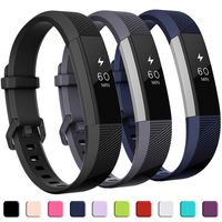 GEAK Compatible with Fitbit Alta and Fitbit Alta HR Band, Soft Classic Accessories Sport Bands Compatible for Fitbit Alta HR/Fitbit Ace,Black Gray Navy,Small