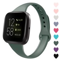Acrbiutu Bands Compatible with Fitbit Versa/Fitbit Versa 2, Slim Thin Narrow Replacement Silicone Sport Wristband Strap for Fitbit Versa/Versa 2 Women Men