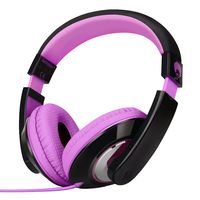RockPapa On Ear Stereo Headphones Earphones for Adults Kids Childs Teens, Adjustable, Heavy Deep Bass for iPhone iPod iPad MacBook Surface MP3 DVD Smartphones Laptop (Black/Purple)