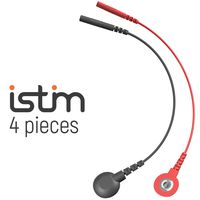 iStim TENS/EMS/IF Snap Lead Wire Adapters/Convert ∅2mm Pin Connector to ∅3.5mm Snap Connector (4 Pieces)