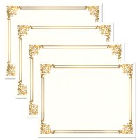 Empire Gold & White Parchment Certificate Papers - Pack of 100, Laser & Inkjet Printer Compatible, for Office, Business Awards, Graduation, School Diplomas, 8-1/2" x 11" on 60 lb. Stock