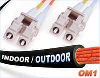 FiberCablesDirect -30M OM1 LC LC Fiber Patch Cable | Indoor/Outdoor 1Gb Duplex 62.5/125 LC to LC Multimode Jumper 30 Meter (98.42ft) | Length Options: 0.5M-300M | 1/10g sfp 1gbase mm ofnr Black lc-lc