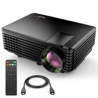 Projector, Upgraded TENKER Projector, 70% Brighter, Mini Home Theater Movie Projector 4.0" LCD Up to 176-inch Display, Supports 1080P HDMI/USB/SD Card/AV/VGA TVs/Laptops/Games (Black)