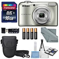 Nikon COOLPIX A10 Digital Camera Bundle with 16GB + Batteries + Case + Deluxe Starters Kit + FiberTique Cleaning Cloth