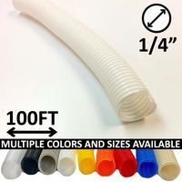 Electriduct 1/4" Split Wire Loom Tubing Polyethylene Flexible Conduit (0.25 Inch ID) - White - 100 Feet