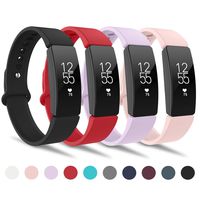 adepoy Compatible with Fitbit Inspire HR Bands for Women Men, Adjustable Replacement Wristbands for Fitbit Inspire/Inspire HR/Ace 2, 4 Pack, Small Black Red Lavender Pink