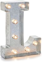 Darice Silver Metal Marquee Letter - L - 9.87" Tall, Galvanized Silver Finish