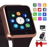 Smartwatch, Bluetooth Smart Watch Touch Screen Unlocked Mini Phone with Card Slot Make Call and Message Sleep Tracker with Pedometer Camera Music Play Compatible with Android iOS Phone Men Women