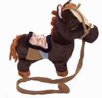 Dark Brown Remote Control Battery Operated Walking Toy Horse