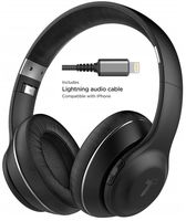 Thore Bluetooth Headphones w/Lightning Connector for iPhone - MFi Certified by Apple (Over-Ear) Memory Foam Wireless Earphones for iPhone 7 8, iPhone XR, XS Max, 11 Pro - Black (Retail Packaging)
