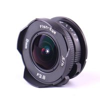 Pixco 8mm F3.8 Fish-Eye Focusing Infinity CCTV Lens+16mm C Mount Film Lens to Micro Four Thirds 4/3 Camera Lens Adapter
