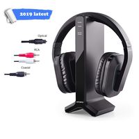 2.4g RF Wireless Headphones for TV Watching Listening, ARTISTE D1 Rechargeable Wireless Headset with Charging Dock Transmitter, Optical Fiber Output, Ideal Headset for The Seniors 100ft Range