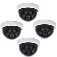 REDGO 4 Pack Dummy Fake Surveillance Security CCTV Dome Camera Indoor Outdoor Use with Realistic Look Recording LED for Home Shop Security Protection