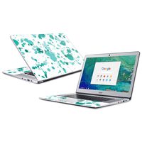 MightySkins Skin Compatible with Acer Chromebook 15" (2018) - Teal Splatter | Protective, Durable, and Unique Vinyl Decal wrap Cover | Easy to Apply, Remove, and Change Styles | Made in The USA