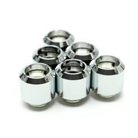 Monsoon G1/4" to 3/8" ID, 1/2" OD Hardline Economy V2 Compression Fitting (for Use with Monsoon Rigid Tubing Only), Chrome, 6-Pack