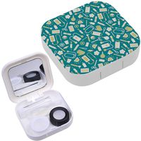 Portable Contact Lens Case Box Travel Kit Mirror + Bottle + Tweezers Container Holder [ Medical Colorful Instruments ]
